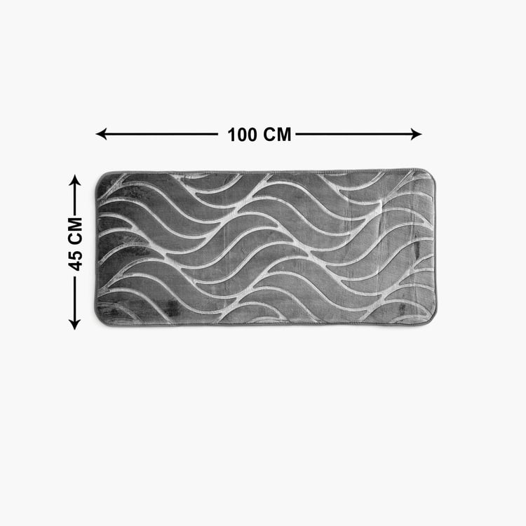 Buttercup Wave Memory Foam Anti-Slip Embossed Bath Mat - 100x45cm