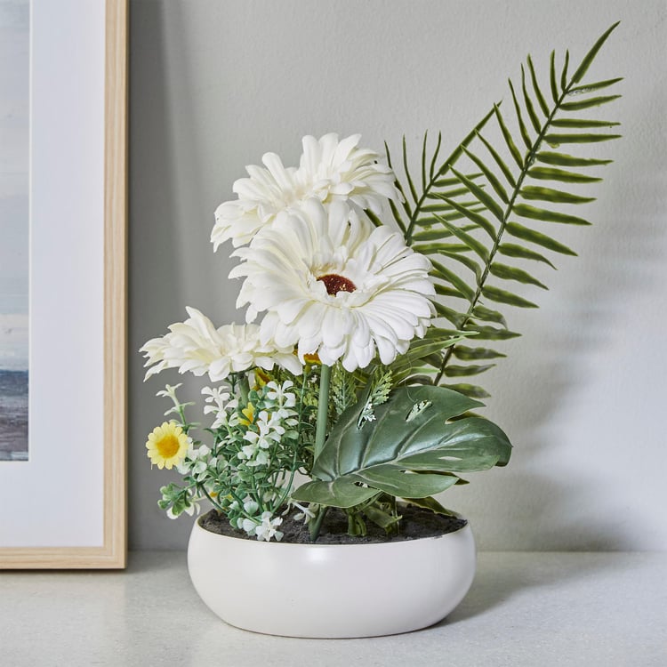 Gardenia Chrysanthemum Artificial Flower in Pot