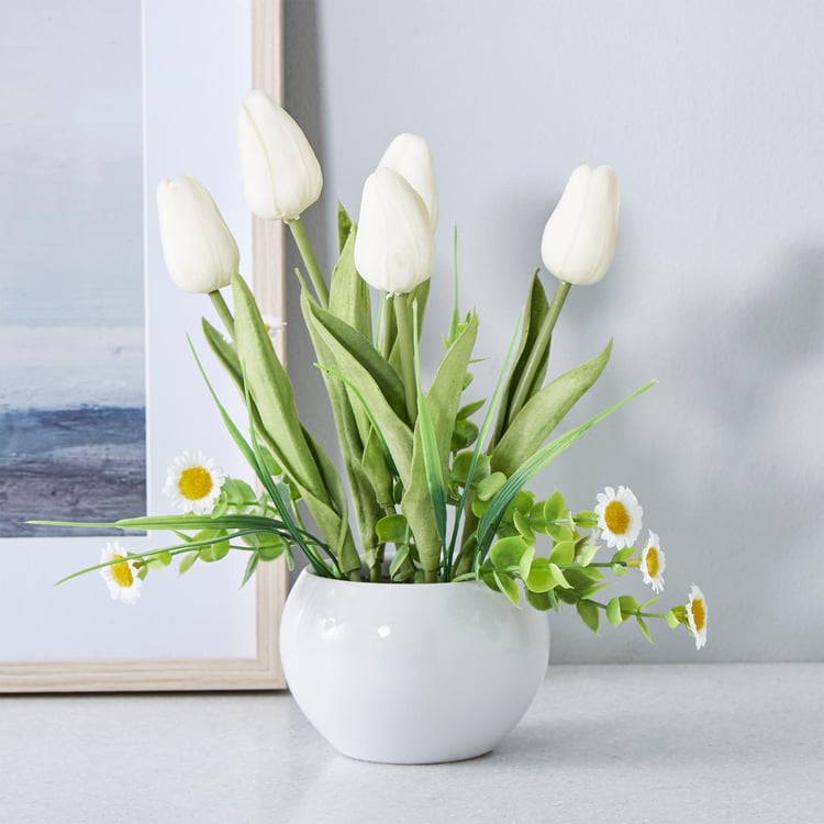 Gardenia Artificial Tulip Flower in Pot