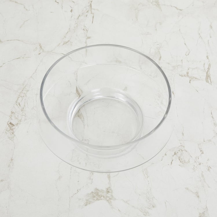 Contour Clear Range Transparent Solid Glass D�cor Bowl With Small Base - 21cm