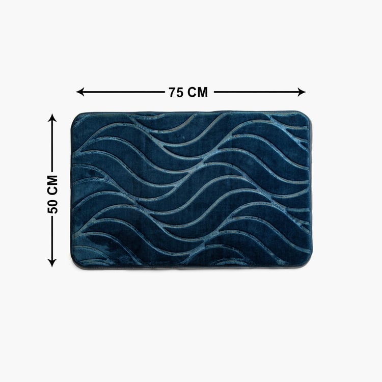 Buttercup Wave Memory Foam Anti-Slip Embossed Bath Mat - 50x75cm