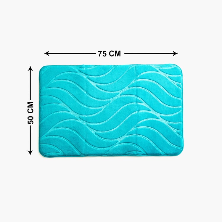 Buttercup Wave Memory Foam Anti-Slip Embossed Bath Mat - 50x75cm