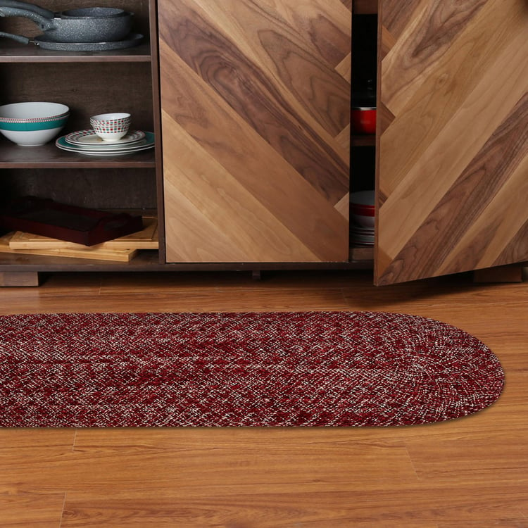 Windsor Antifatique Red Printedÿ Kitchen Braided Runner - 45 x 130 cm