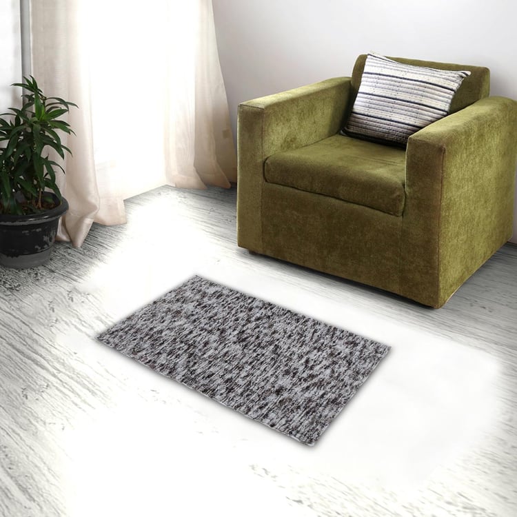 Exotica Cross Hatch 1 Tufted Carpet - Polyester - 90 x 150 cm - Grey