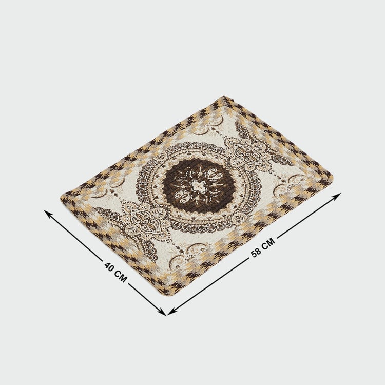 Elena 1 Braided Doormat - 60 cm X 40 cm - Cotton - 60 cmL X 40 cmW - Multicolour