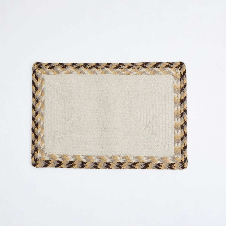 Elena 1 Braided Doormat - 60 cm X 40 cm - Cotton - 60 cmL X 40 cmW - Multicolour