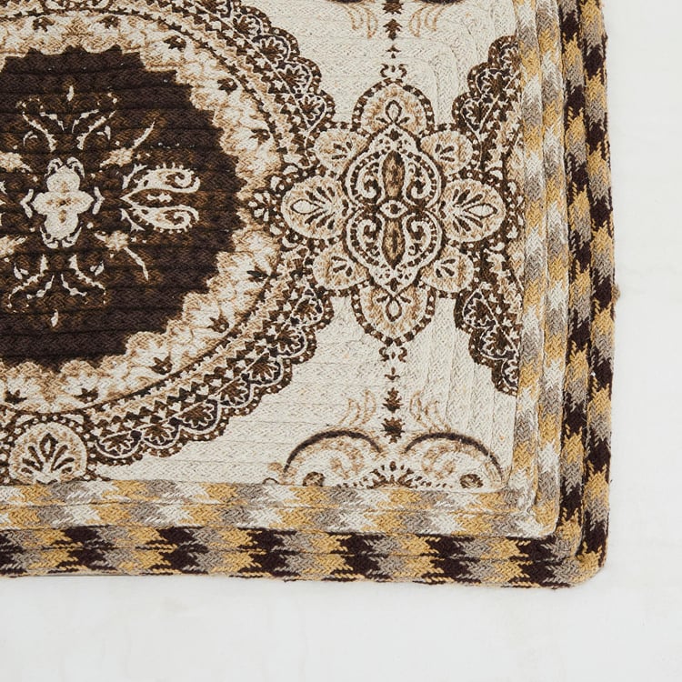 Elena 1 Braided Doormat - 60 cm X 40 cm - Cotton - 60 cmL X 40 cmW - Multicolour