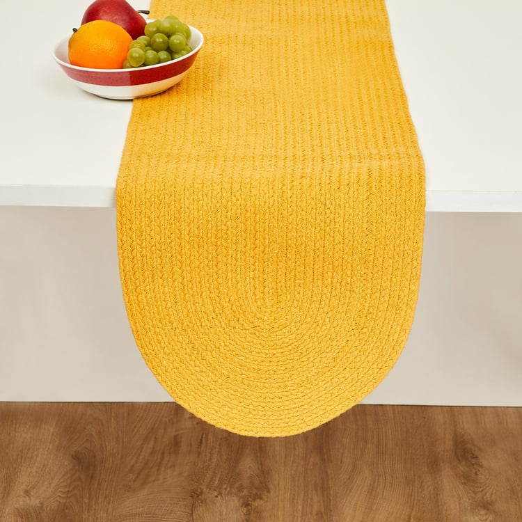 Colour Connect Textured Runner - Cotton - Table Runner : 33 cm x 120 -Yellow