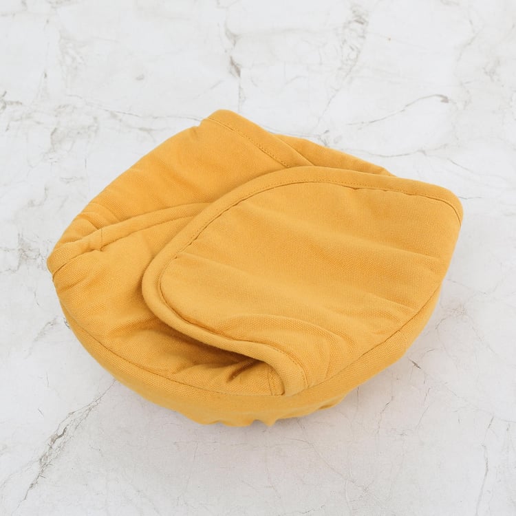 Colour Connect Solid  Bread Basket - Cotton - Bread Basket 22 cm  L x 22 cm  W x 9 cm  H -Yellow