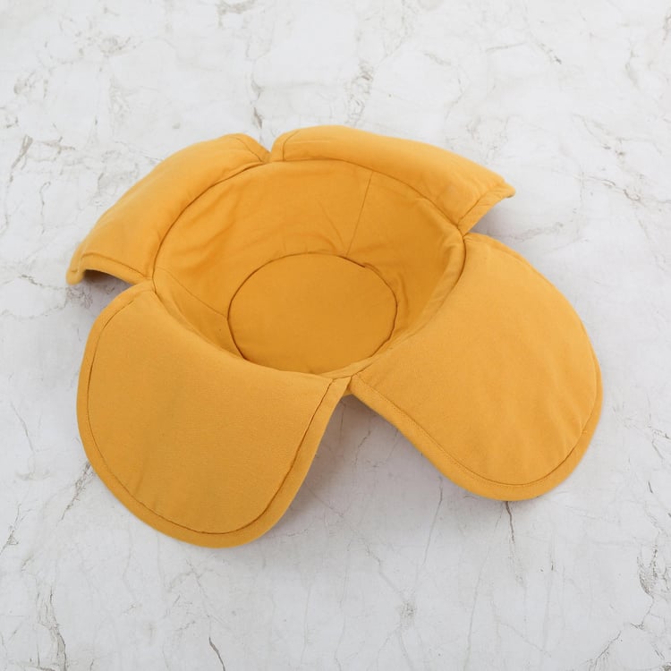Colour Connect Solid  Bread Basket - Cotton - Bread Basket 22 cm  L x 22 cm  W x 9 cm  H -Yellow