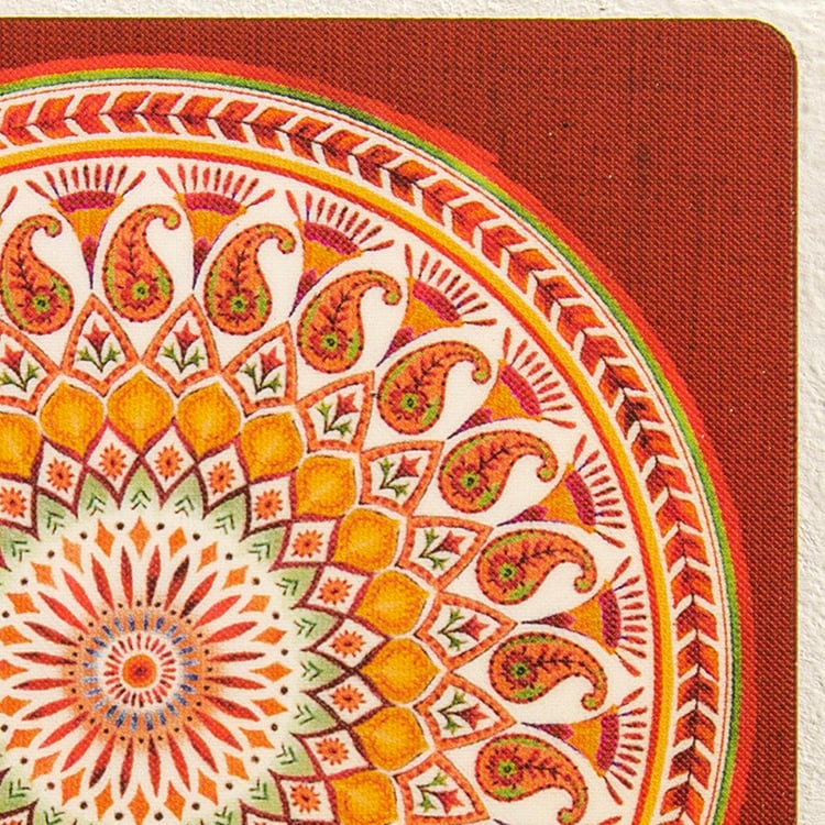 Maris Helina Multicolour Printed Coaster with Stand:- Set of 6