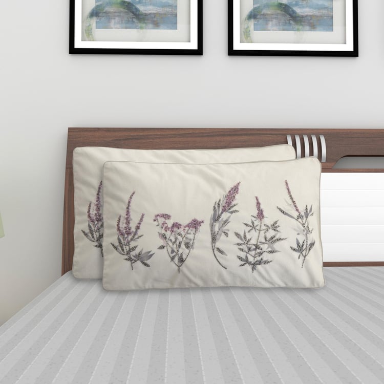 Mandarin Embellished Cushion Covers - Set of 2 Pcs. 32 cm x 52 cm