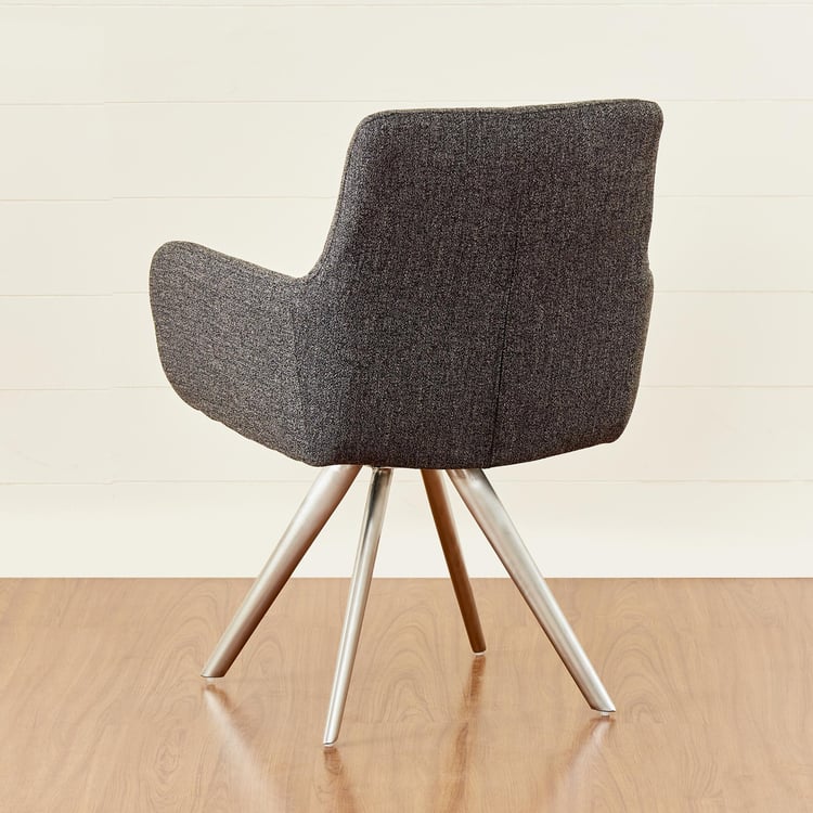 Edward Set of 2 Fabric Dining Chairs - Grey