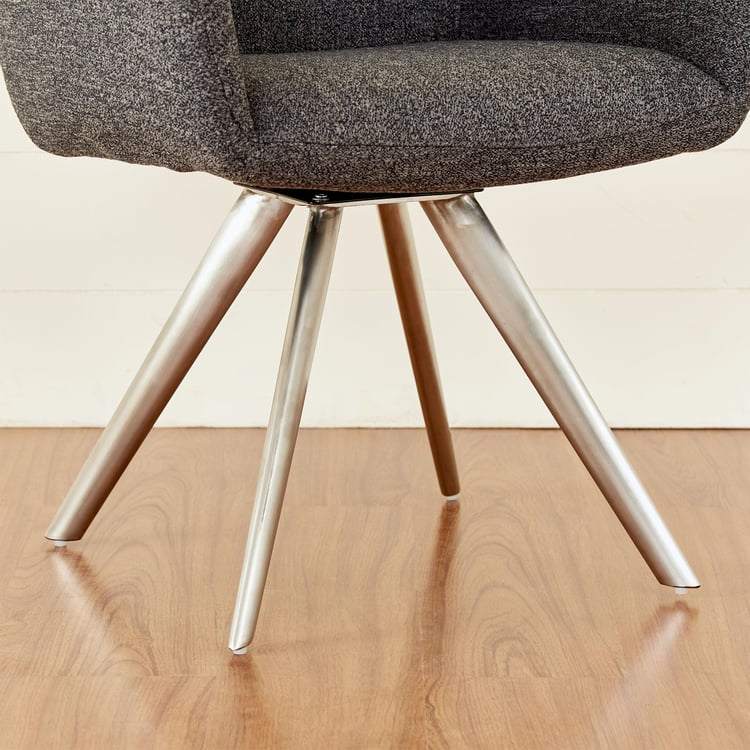 Edward Set of 2 Fabric Dining Chairs - Grey