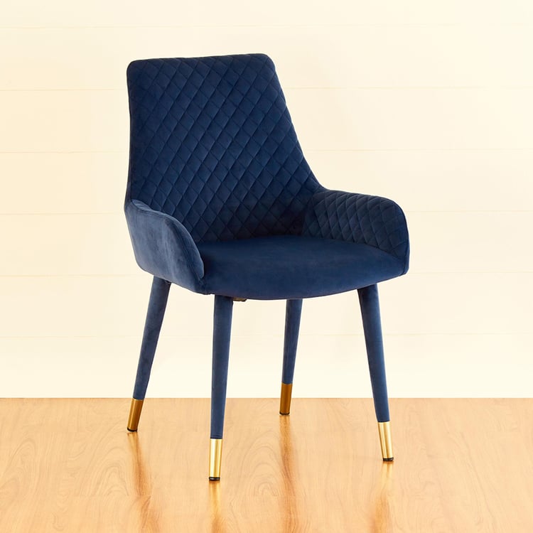 Paris Set of 2 Velvet Dining Chairs - Blue