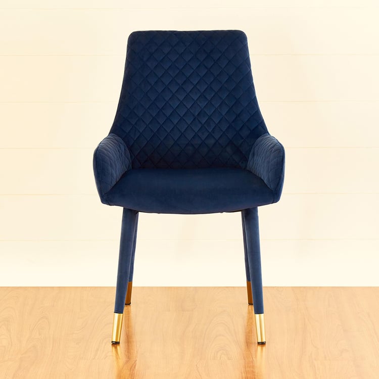 Paris Set of 2 Velvet Dining Chairs - Blue