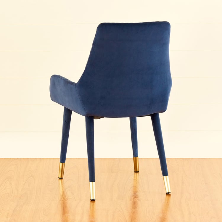 Paris Set of 2 Velvet Dining Chairs - Blue