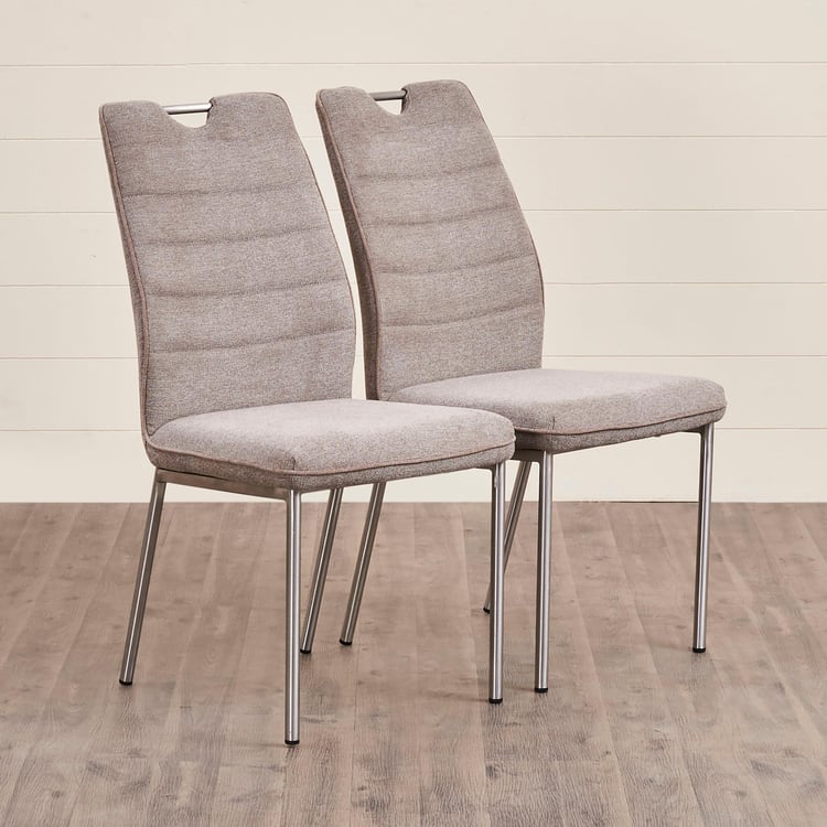 Niagra Set of 2 Fabric Dining Chairs - Beige