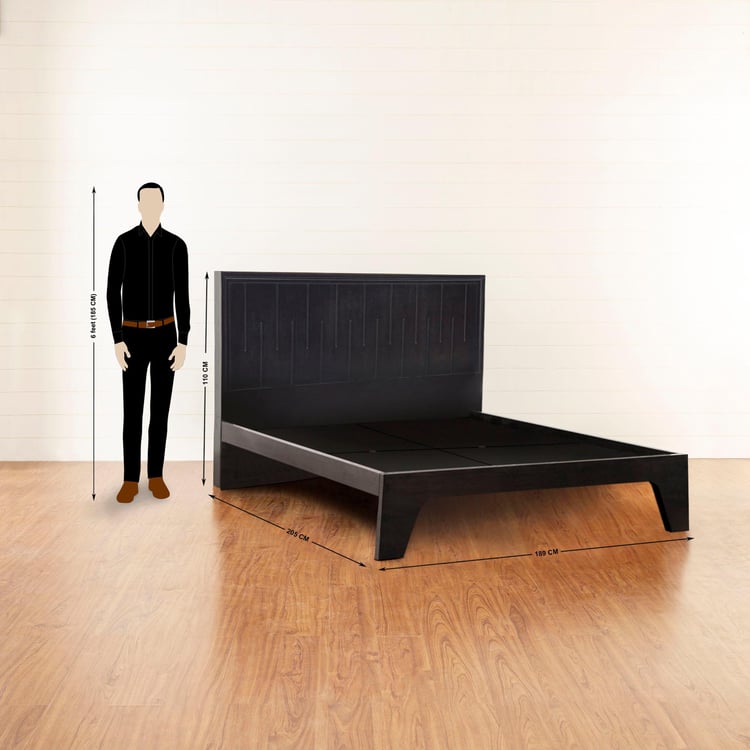 Rhythm King Size Bed without Storage - 180 x 195 cm - Brown