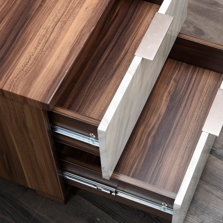 Antonio Bed Side Table with Dash Charger - Off-White