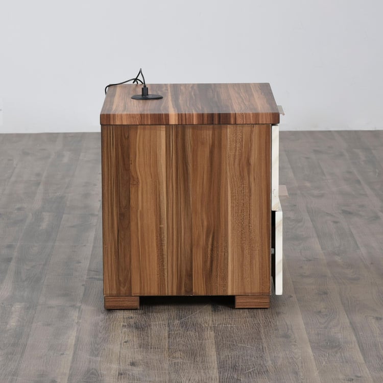 Antonio Bed Side Table with Dash Charger - Off-White