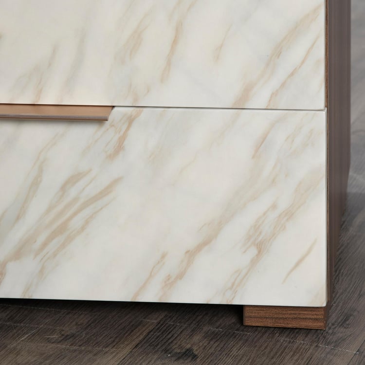 Antonio Bed Side Table with Dash Charger - Off-White