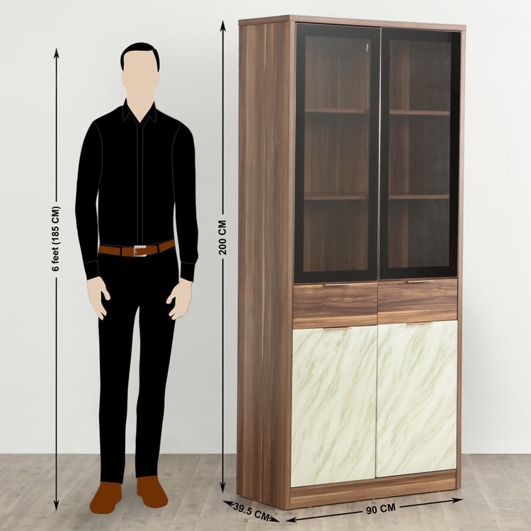 Antonio 4-Door Book Cabinet - Brown