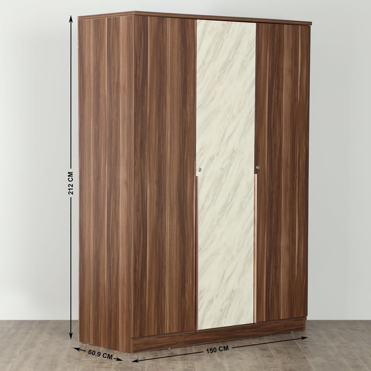 Antonio 3-Door Wardrobe - Brown