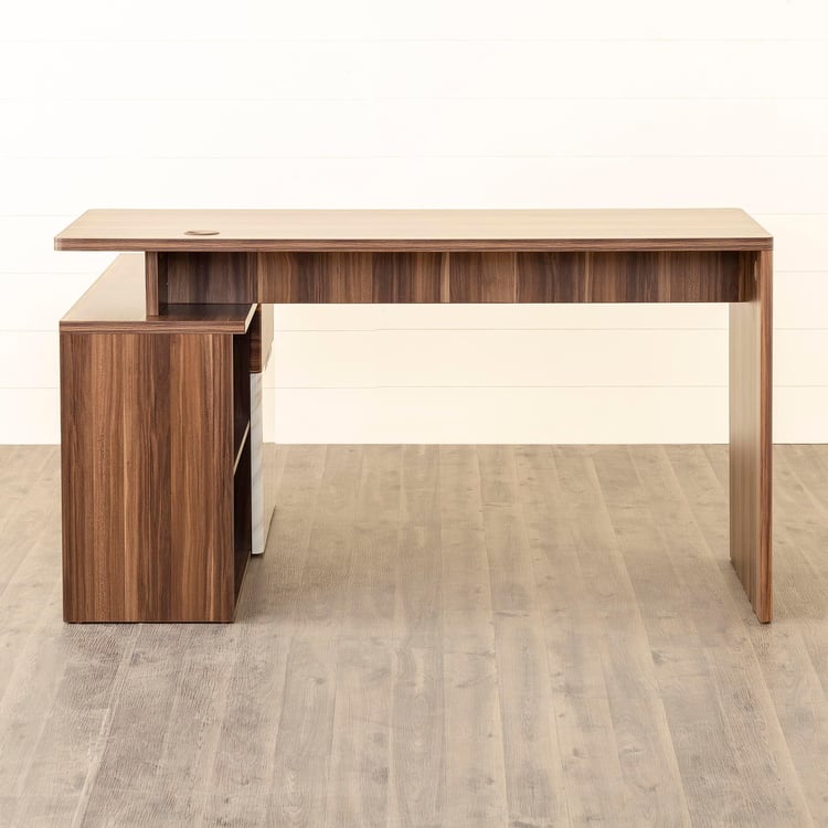 Antonio Corner Desk - Brown and White