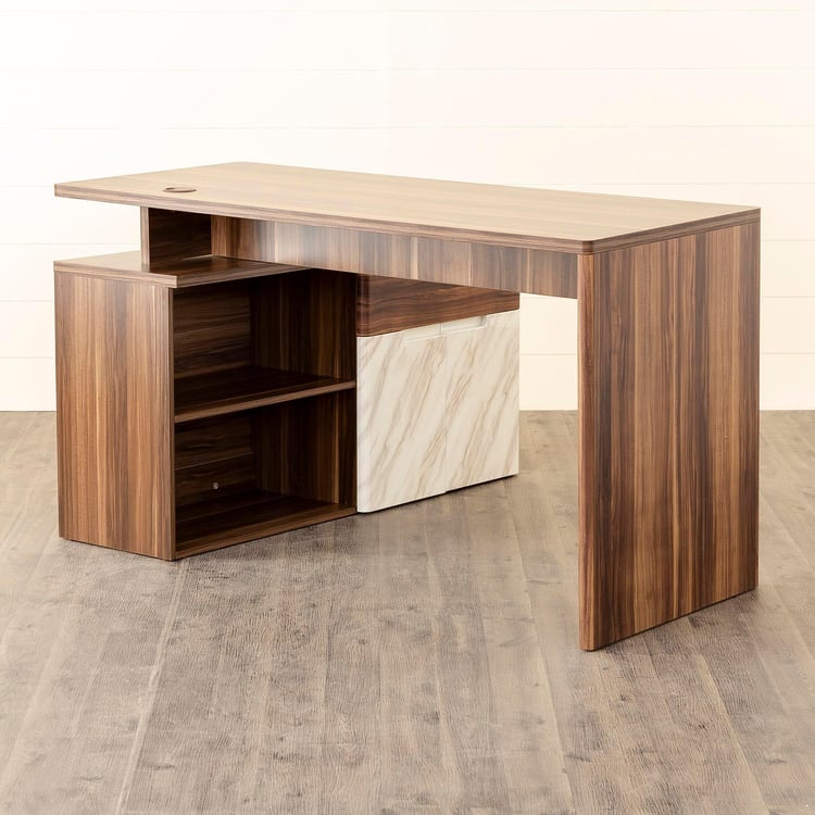 Antonio Corner Desk - Brown and White