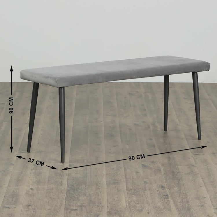 Allen Fabric Small Dining Bench - Grey