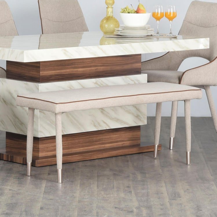 Antonio Fabric Dining Bench- Beige