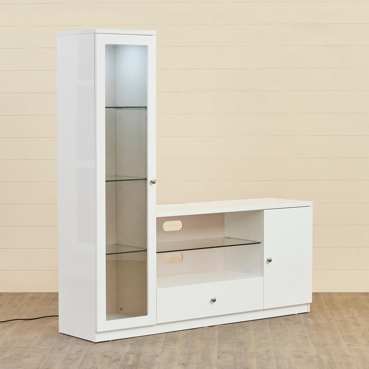 Alps White Engineered Wood Wall TV Unit