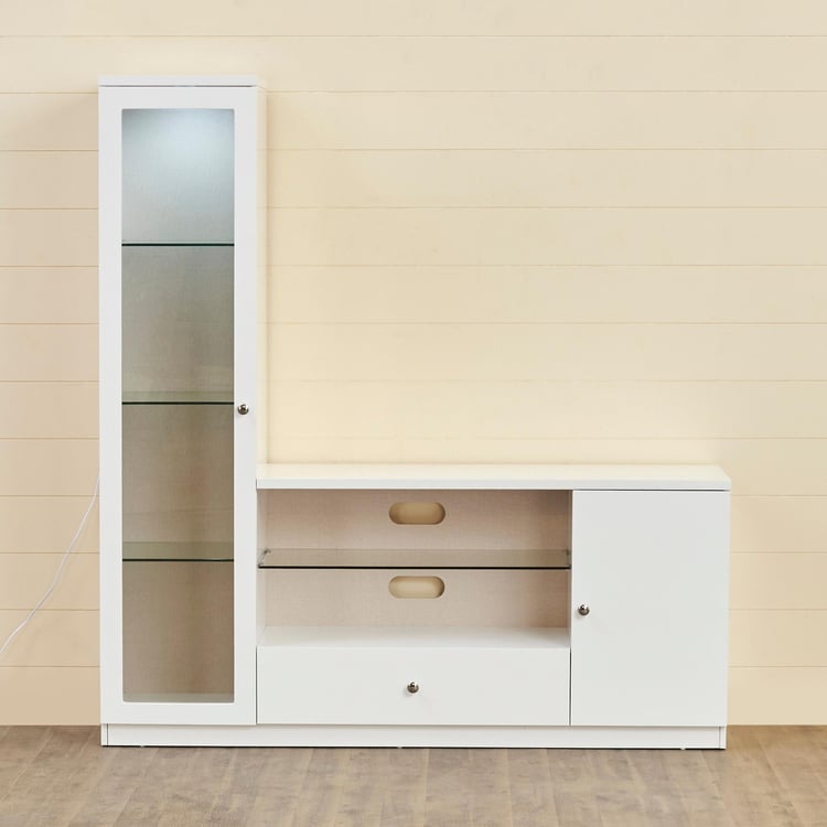 Alps White Engineered Wood Wall TV Unit