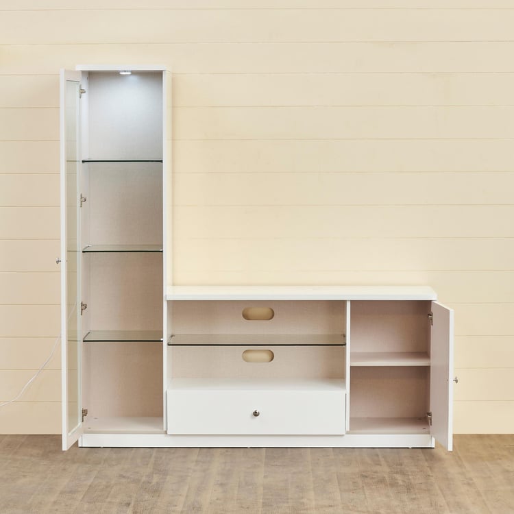 Alps White Engineered Wood Wall TV Unit