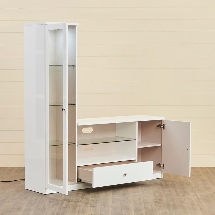 Alps White Engineered Wood Wall TV Unit
