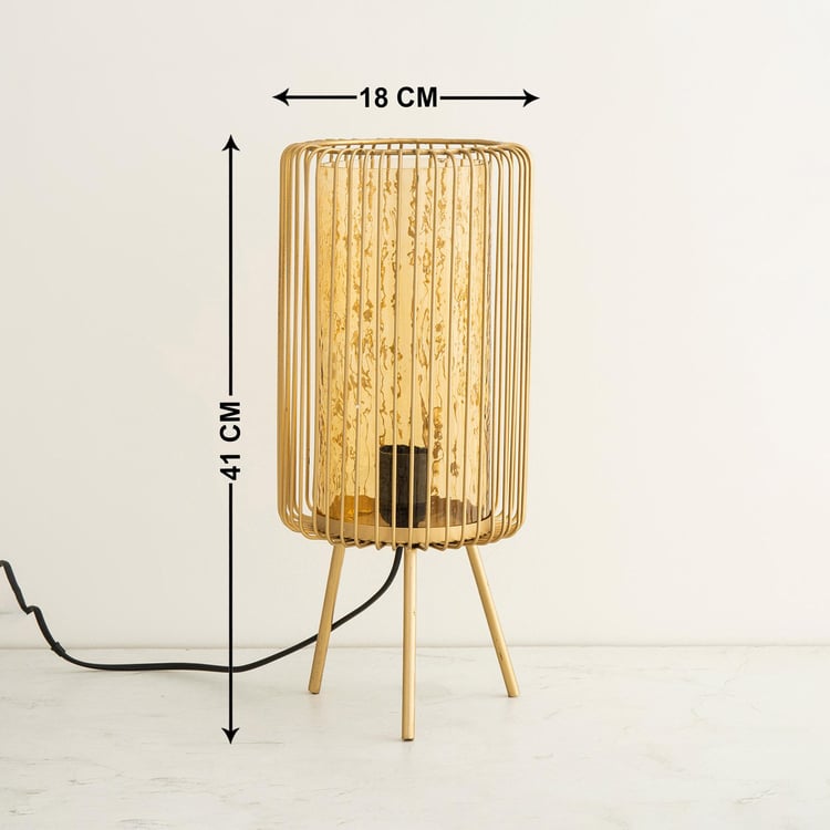 Eternity Contemporary Glass Table Lamp - Multicolour - 18 cm L x 18 cm W x 40 cm H