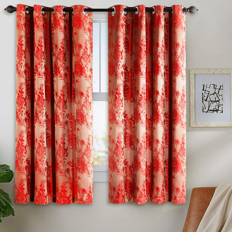 DECO WINDOW Printed Jacquard Opaque Window Curtain - 132x152cm - Set of 2