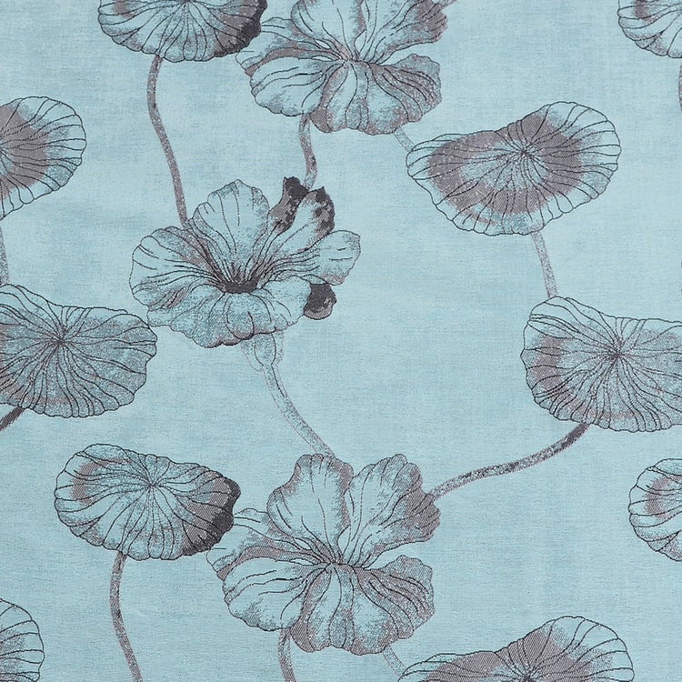DECO WINDOW Jacquard Multicolour Floral Blackout Door Curtain - 132x152cm - Set of 2