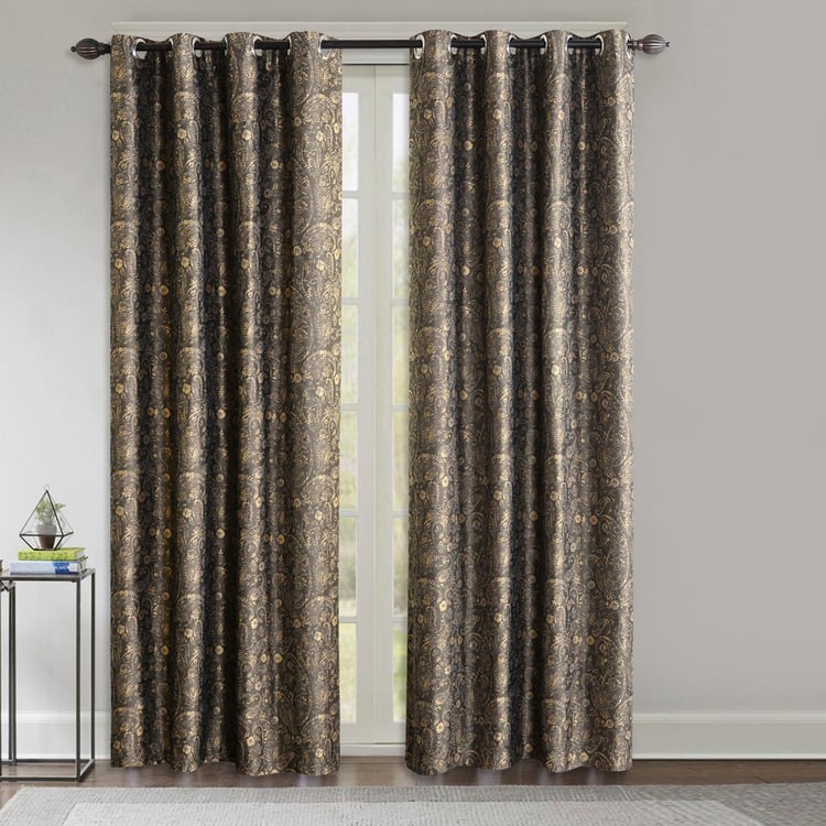 DECO WINDOW Multicolour Printed Jacquard Door Curtain - 132x274cm - Set of 2