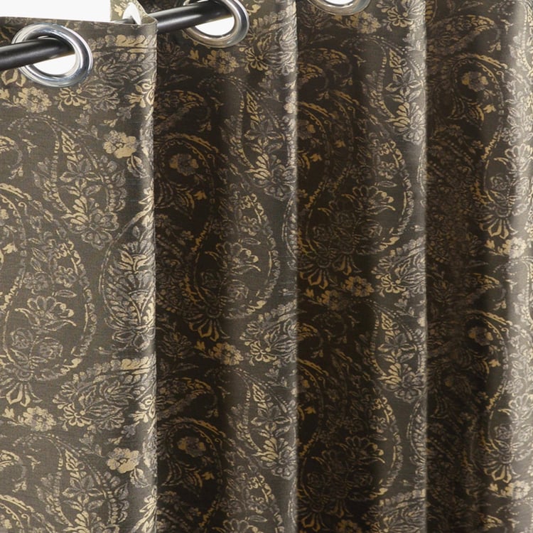 DECO WINDOW Multicolour Printed Jacquard Door Curtain - 132x274cm - Set of 2