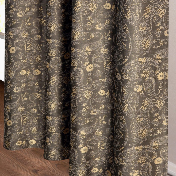 DECO WINDOW Multicolour Printed Jacquard Door Curtain - 132x274cm - Set of 2