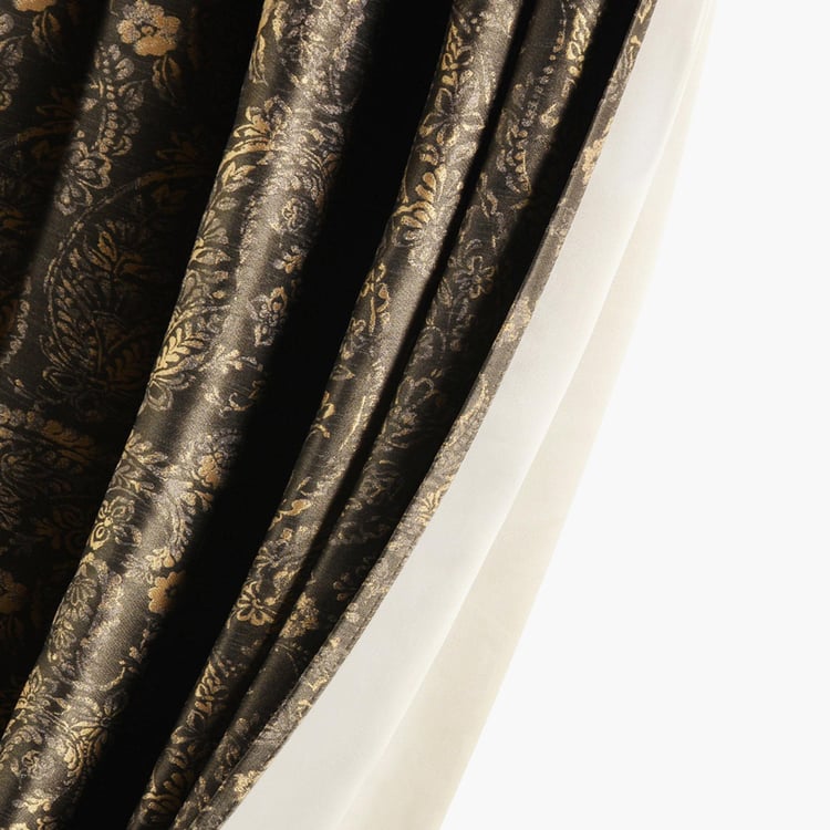DECO WINDOW Multicolour Printed Jacquard Door Curtain - 132x274cm - Set of 2