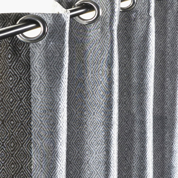 DECO WINDOW Grey Blackout Door Curtain - 274x132cm - Set of 2