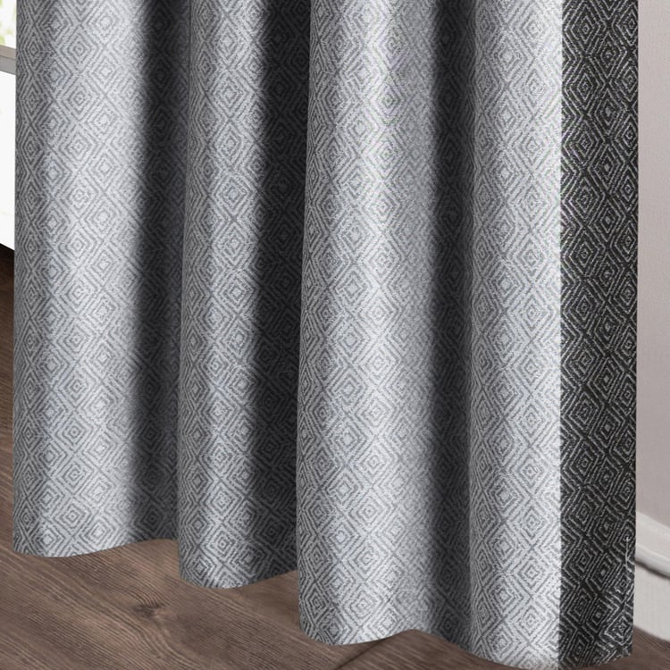 DECO WINDOW Grey Blackout Door Curtain - 274x132cm - Set of 2