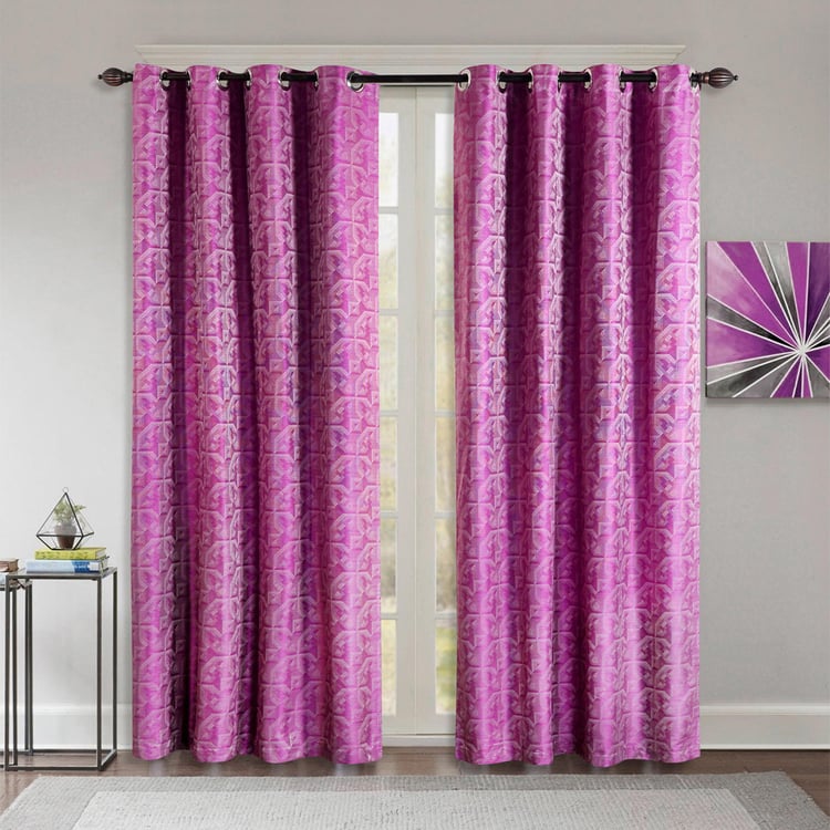 DECO WINDOW Rhapsody Purple Printed Blackout Door Curtain - 30x15cm - Set of 2