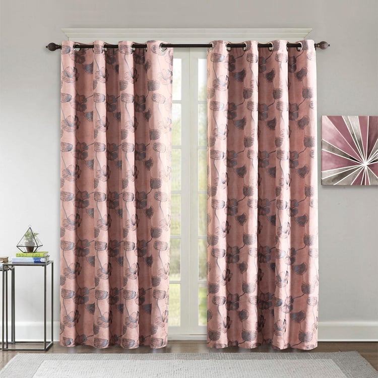DECO WINDOW Floral Blackout Door Curtain Pair - 1.32 x 2.28 m