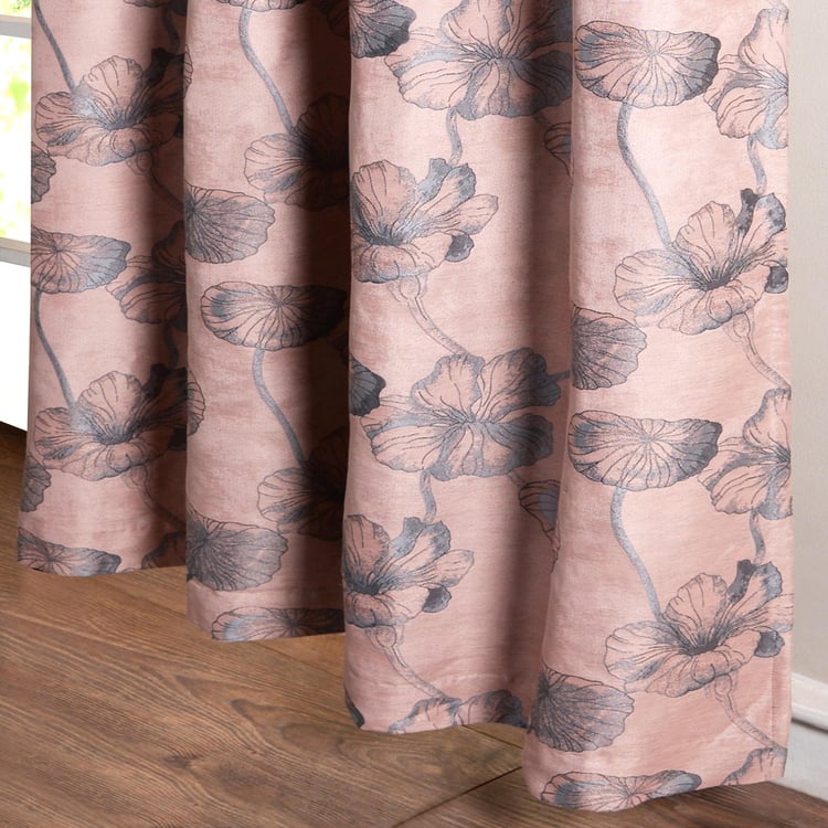 DECO WINDOW Floral Blackout Door Curtain Pair - 1.32 x 2.28 m