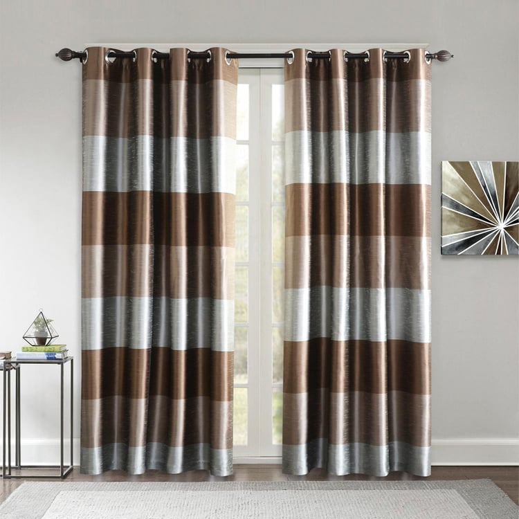 DECO WINDOW Silk Route Blackout Door Curtain Pair - 1.32 x 2.28 m