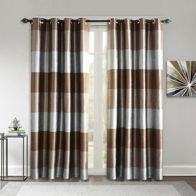 DECO WINDOW Silk Route Blackout Long Door Curtain Pair - 1.32 x 2.74 m